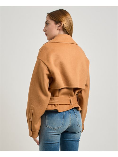 Silvian Heach women's double-breasted coat with belt SILVIAN HEACH | GPA25163CPBISCUIT